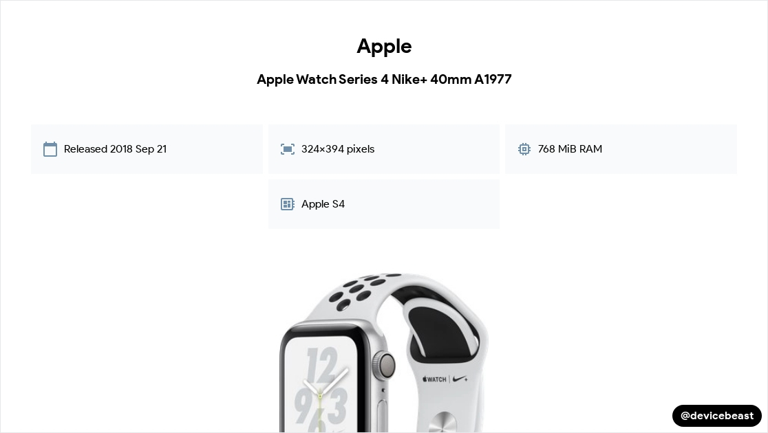 Apple Watch Series 4 Nike+ 40mm A1977 Image Gallery | DeviceBeast.com