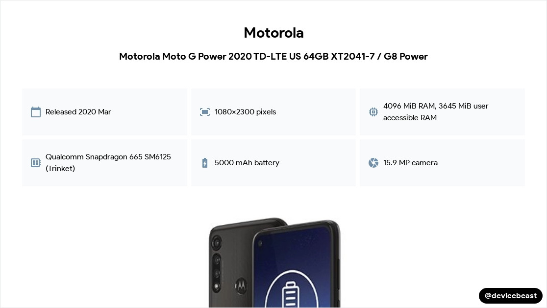 Motorola moto g power 2020 td lte us 64gb xt2041 7 g8 power image