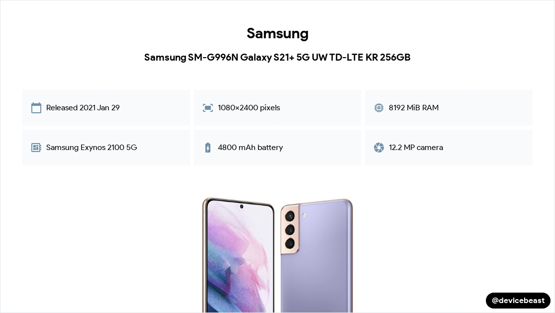 Samsung SM-G996N Galaxy S21+ 5G UW TD-LTE KR 256GB Full Device ...