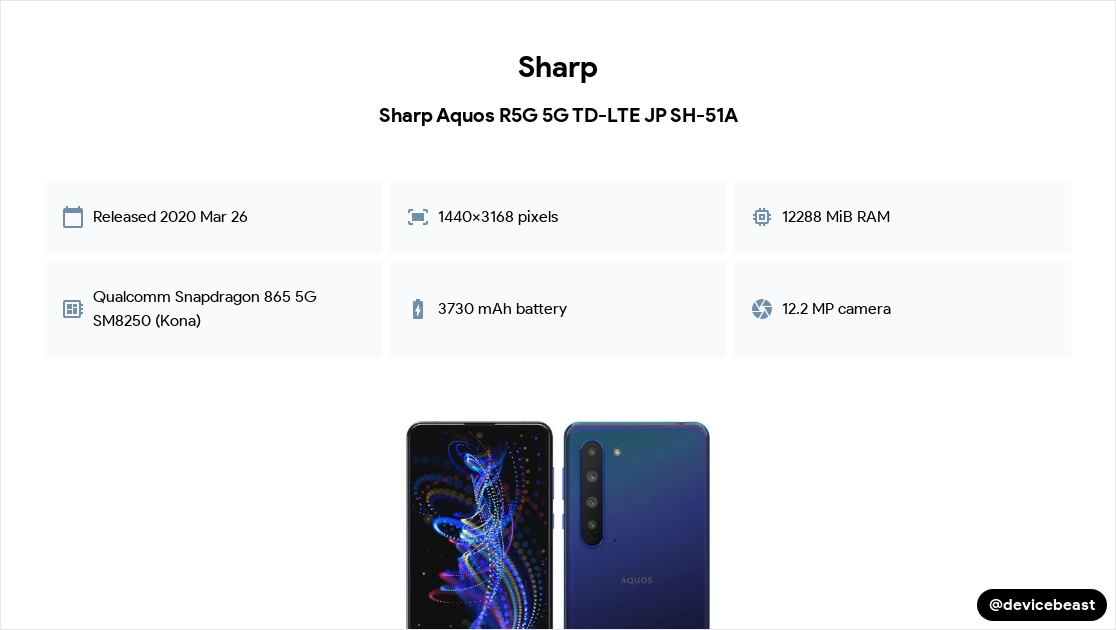 Sharp Aquos R5G 5G TD-LTE JP SH-51A Full Device Specifications 特別セール docomo AQUOS R5G SH-51A 256GB(21083110) 携帯電話本体
