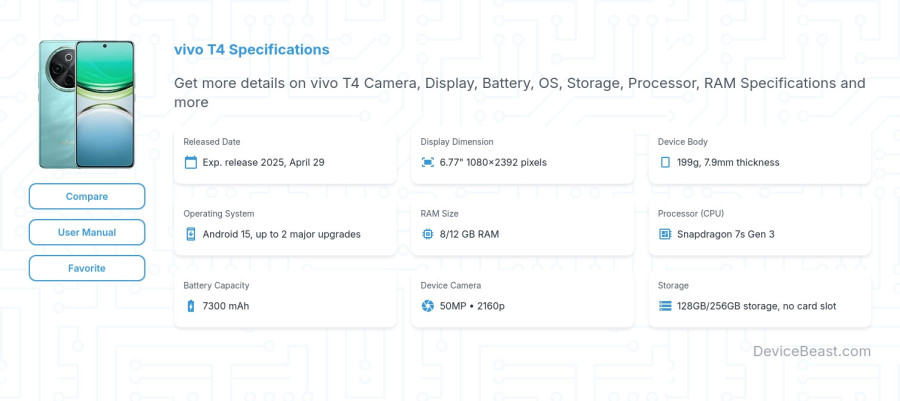 vivo T4 specifications overview cover