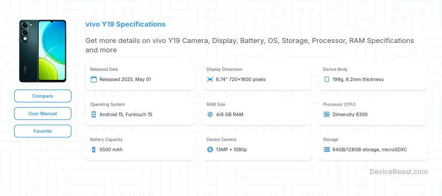 vivo Y19 specifications overview cover