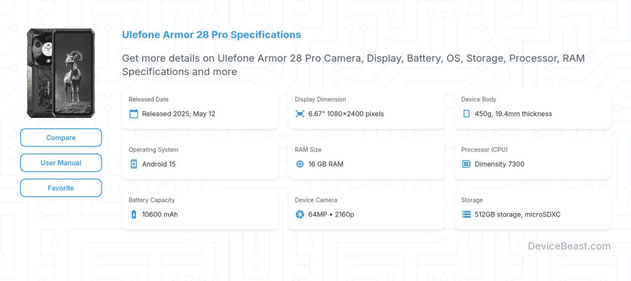 Ulefone Armor 28 Pro specifications overview cover