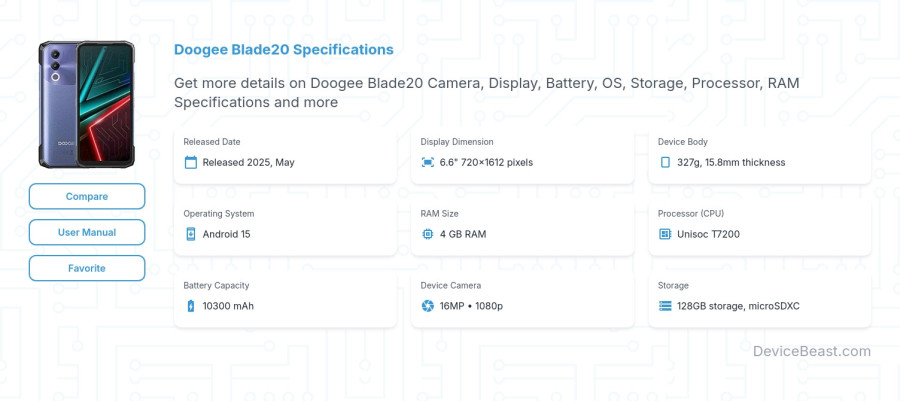 Doogee Blade20 specifications overview cover