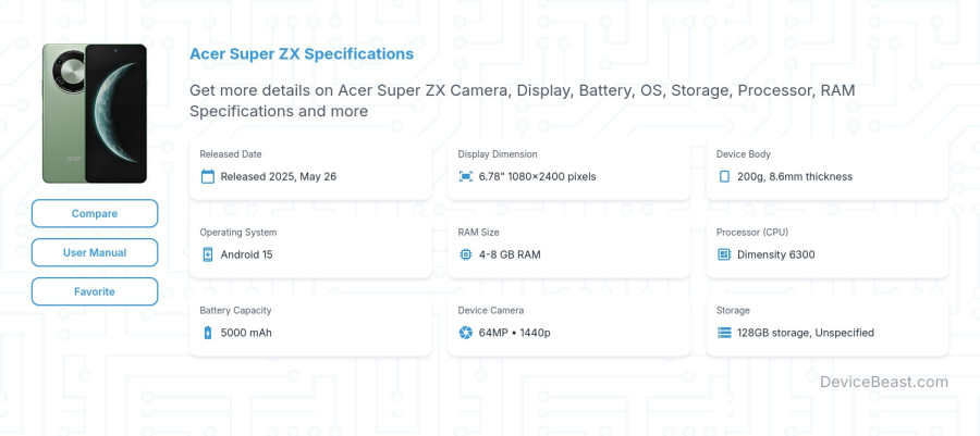 Acer Super ZX specifications overview cover