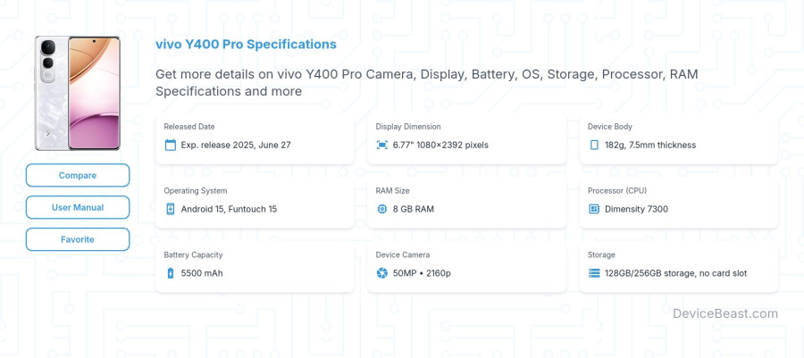 vivo Y400 Pro specifications overview cover
