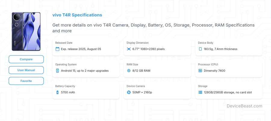 vivo T4R specifications overview cover