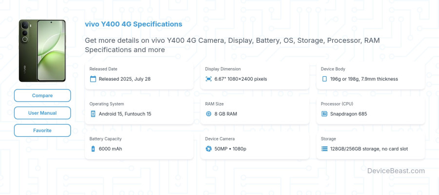 vivo Y400 4G specifications overview cover