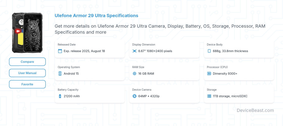 Ulefone Armor 29 Ultra specifications overview cover