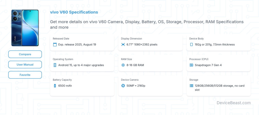 vivo V60 specifications overview cover