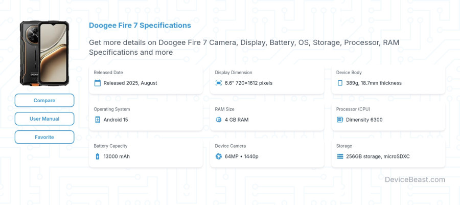 Doogee Fire 7 specifications overview cover
