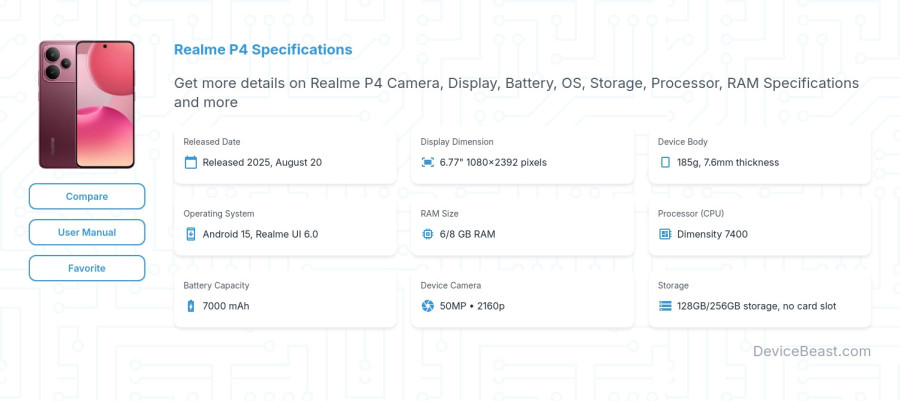 Realme P4 specifications overview cover