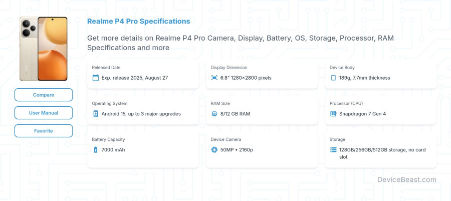 Realme P4 Pro specifications overview cover