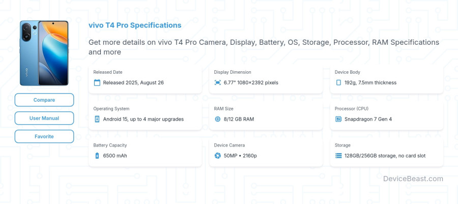 vivo T4 Pro specifications overview cover