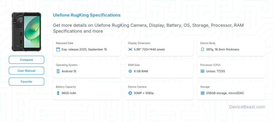 Ulefone RugKing specifications overview cover