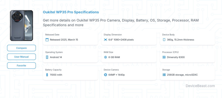 Oukitel WP35 Pro specifications overview cover