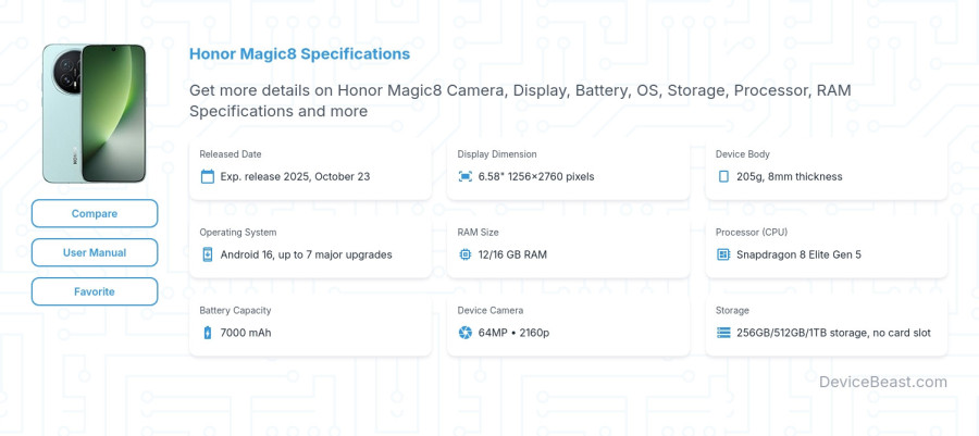 Honor Magic8 specifications overview cover