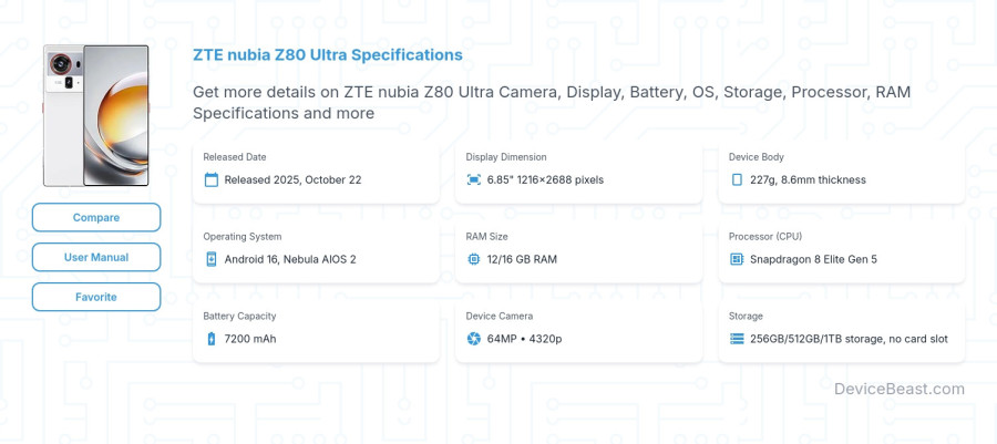 ZTE nubia Z80 Ultra specifications overview cover