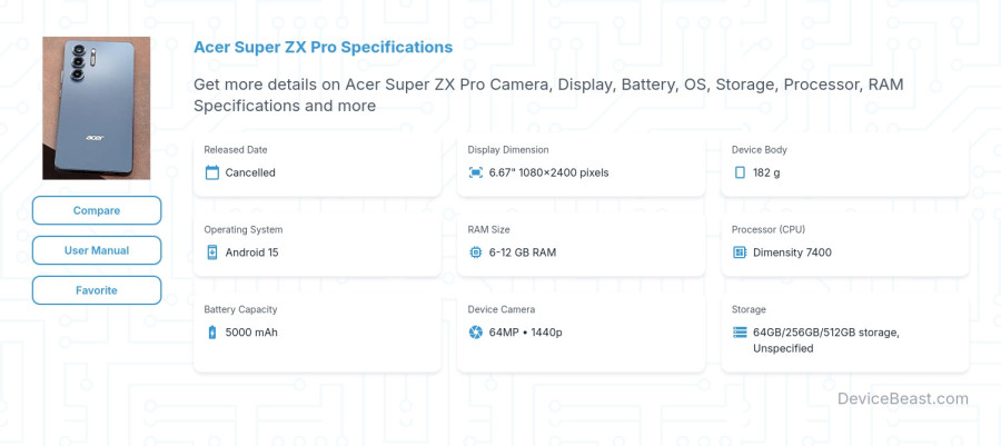 Acer Super ZX Pro specifications overview cover