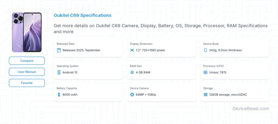 Oukitel C69 specifications overview cover
