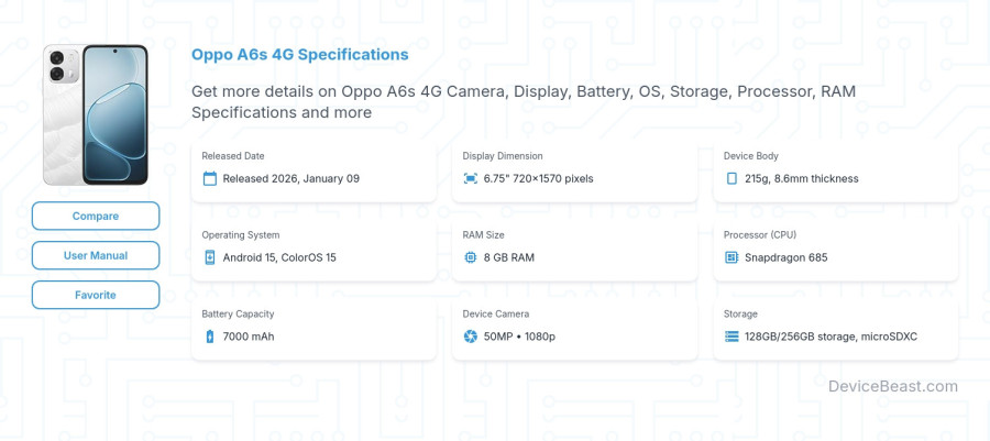 Oppo A6s 4G specifications overview cover