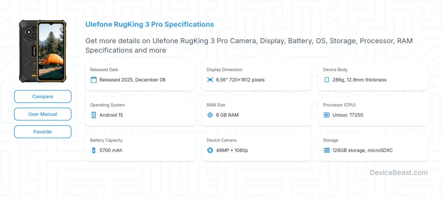 Ulefone RugKing 3 Pro specifications overview cover