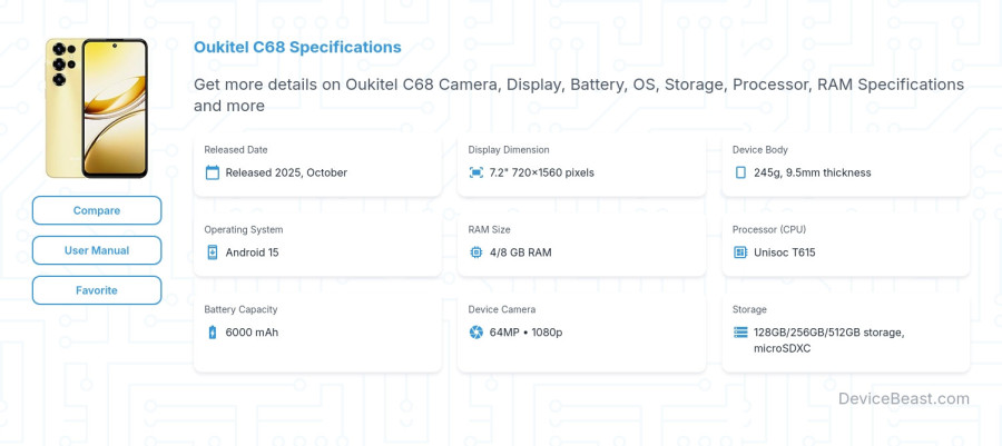 Oukitel C68 specifications overview cover