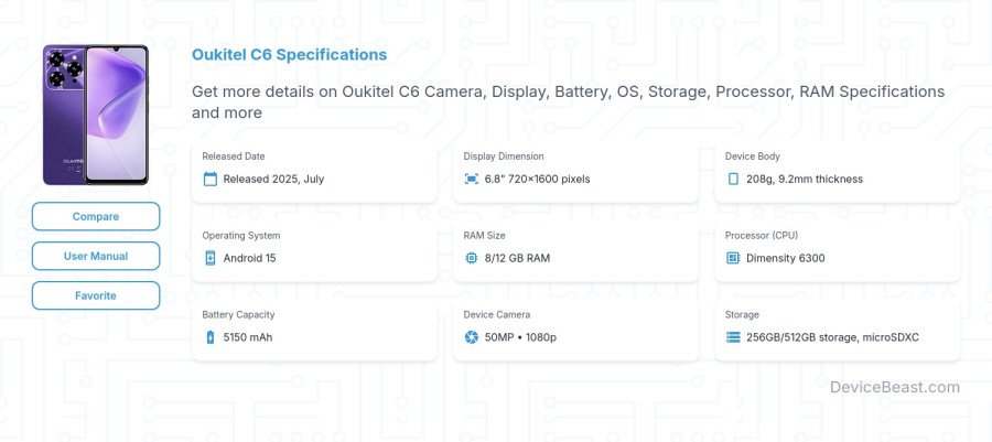 Oukitel C6 specifications overview cover