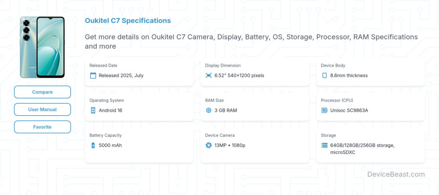Oukitel C7 specifications overview cover