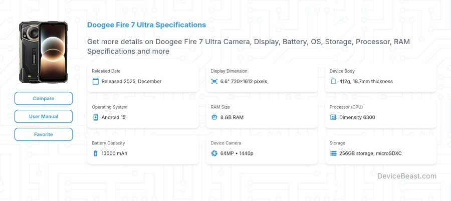 Doogee Fire 7 Ultra specifications overview cover
