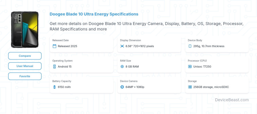 Doogee Blade 10 Ultra Energy specifications overview cover