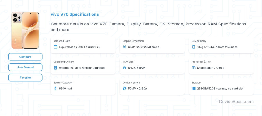 vivo V70 specifications overview cover