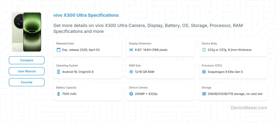 vivo X300 Ultra specifications overview cover