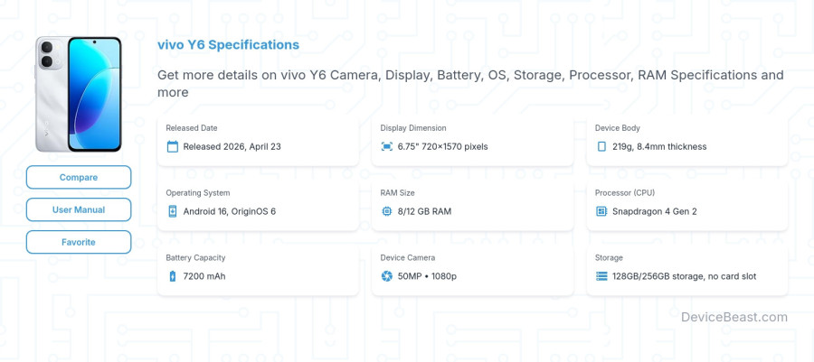 vivo Y6 specifications overview cover