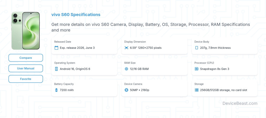 vivo S60 specifications overview cover
