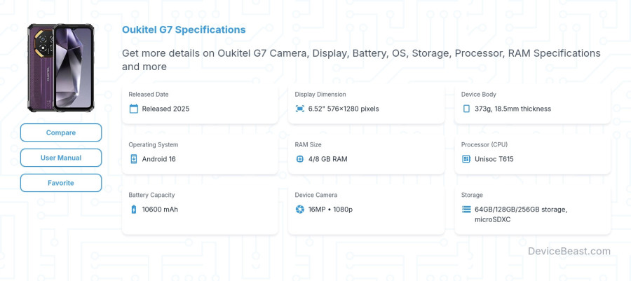 Oukitel G7 specifications overview cover