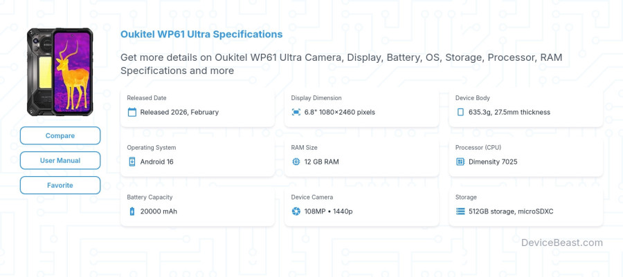 Oukitel WP61 Ultra specifications overview cover