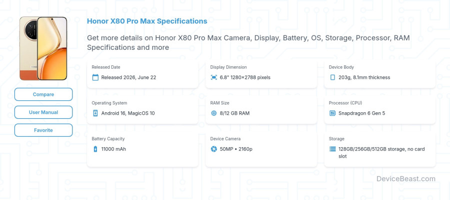 Honor X80 Pro Max specifications overview cover