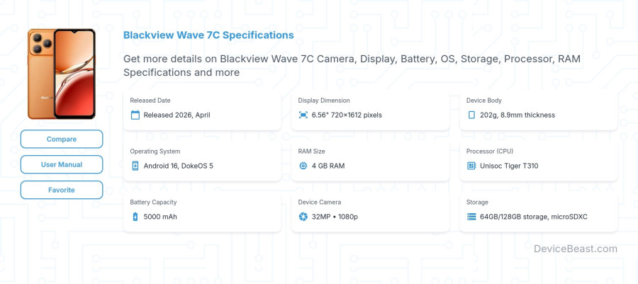 Blackview Wave 7C specifications overview cover