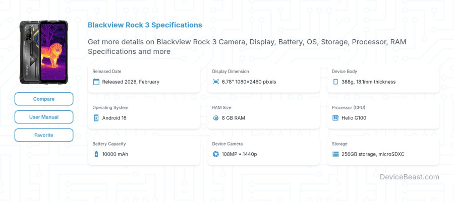 Blackview Rock 3 specifications overview cover